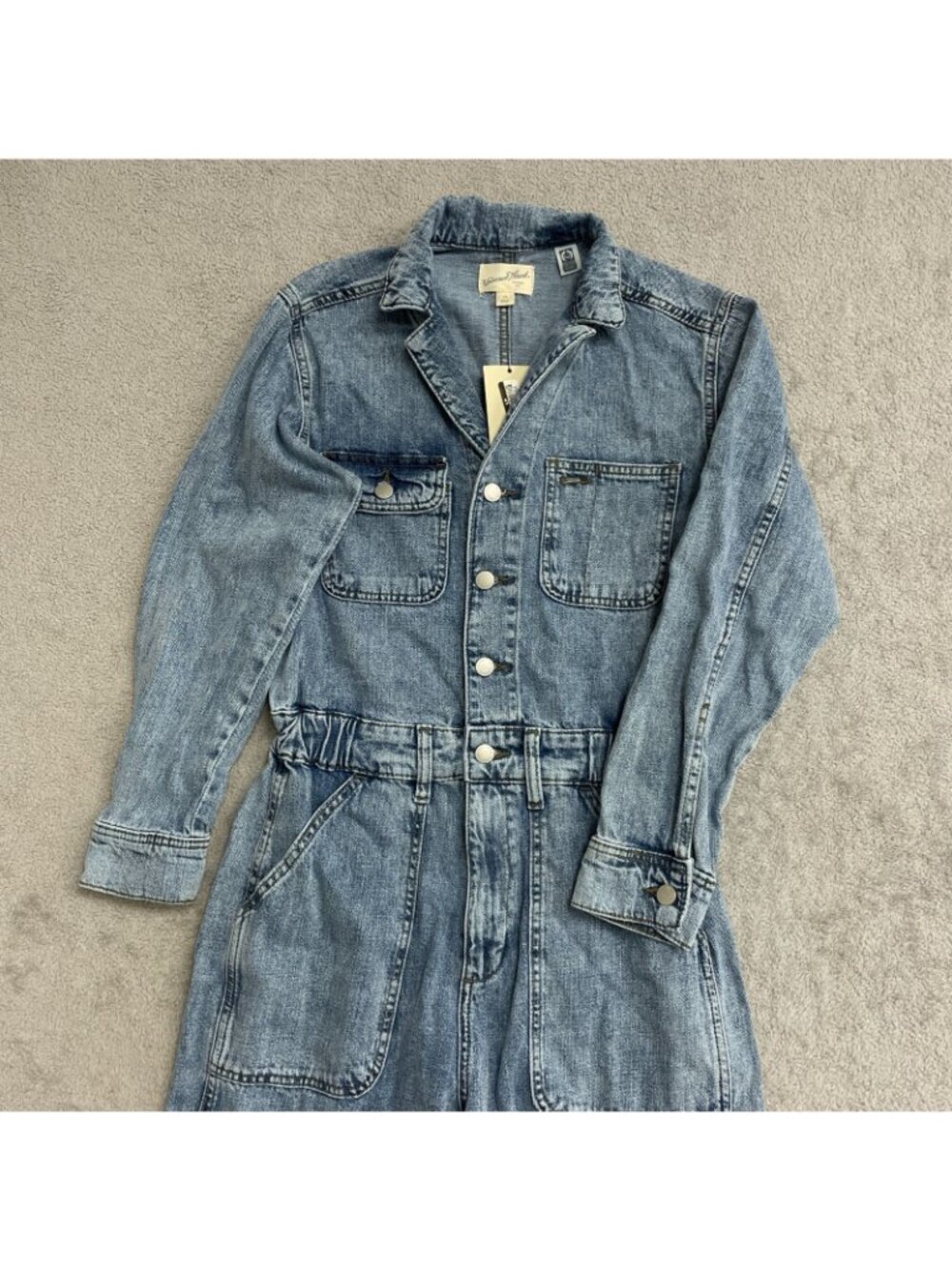 NWT Women's 4 Long Sleeve Utility Baggy Denim Jumpsuit - Universal Thread J1724 - Picture 5 of 9
